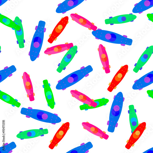 Skateboards  pattern on a white background. Vector illustration.