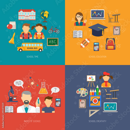 Education Flat Set