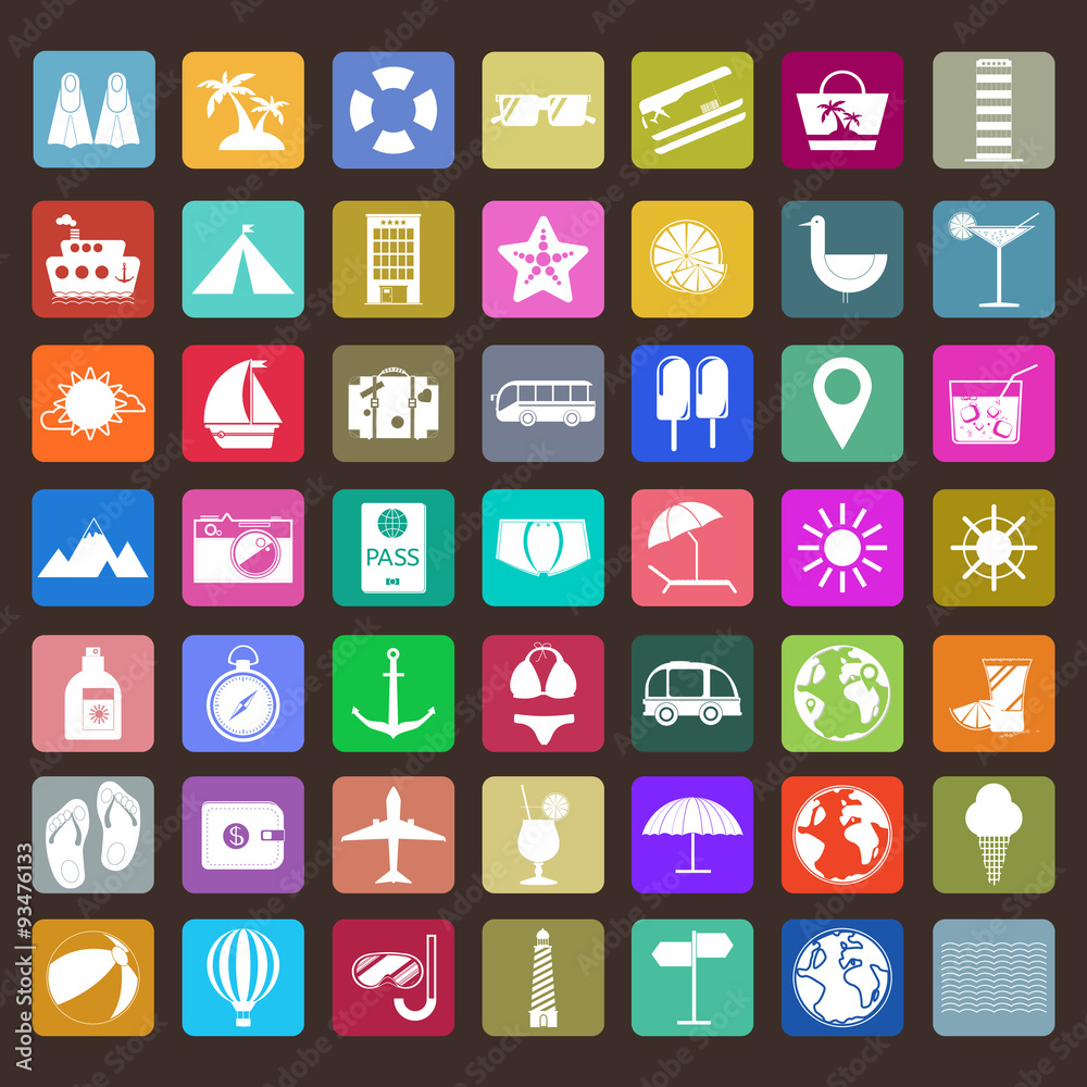 Summer holiday icon set Summer holiday icon set