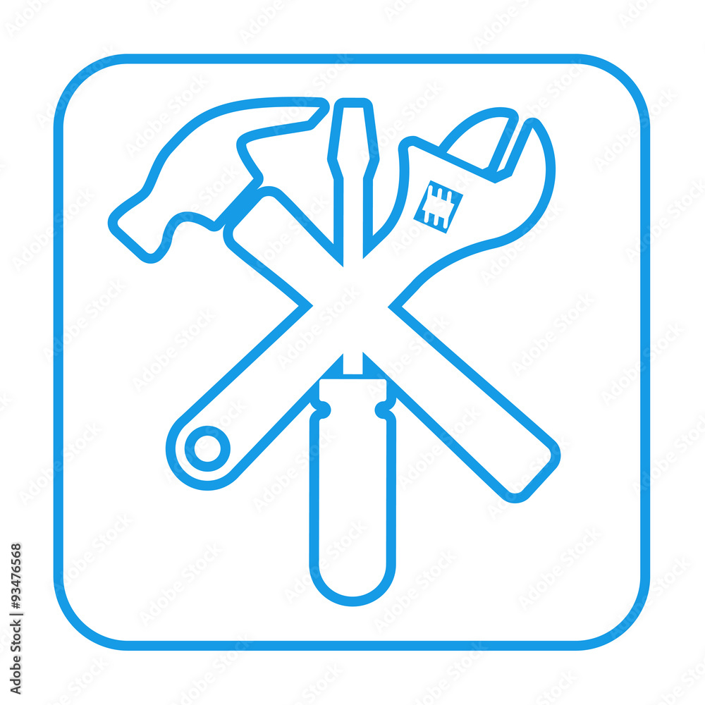 Icono plano herramientas aplicacion silueta azul #2 Icono plano herramientas aplicacion silueta azul #2
