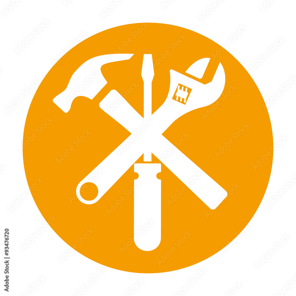 Icono plano herramientas redondo naranja #2 Icono plano herramientas redondo naranja #2