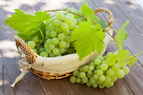 White grape in basket