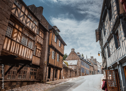 street old Breton town Treguier, France