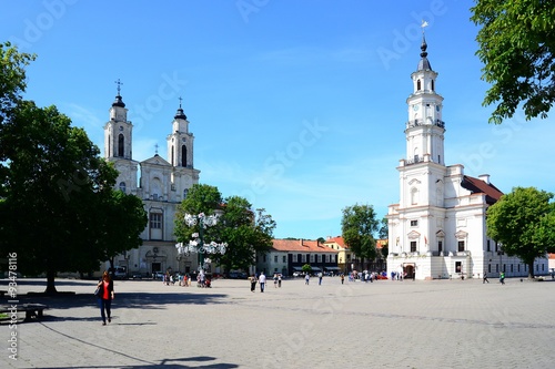 Kaunas town hall and place view on July 18, 2015 photo
