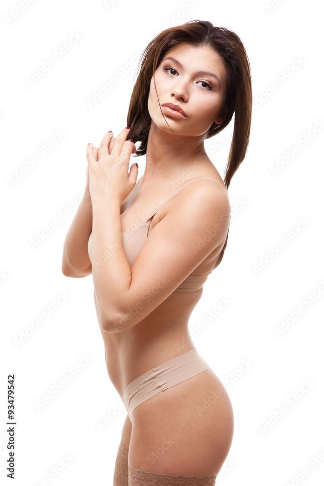 Fototapeta premium Young woman studio portrait