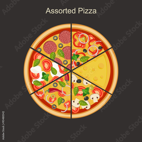 Assorted pizza