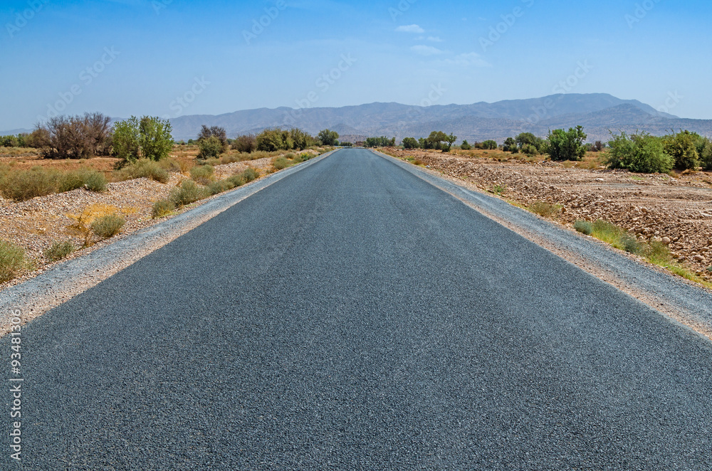 Automobile road in desert