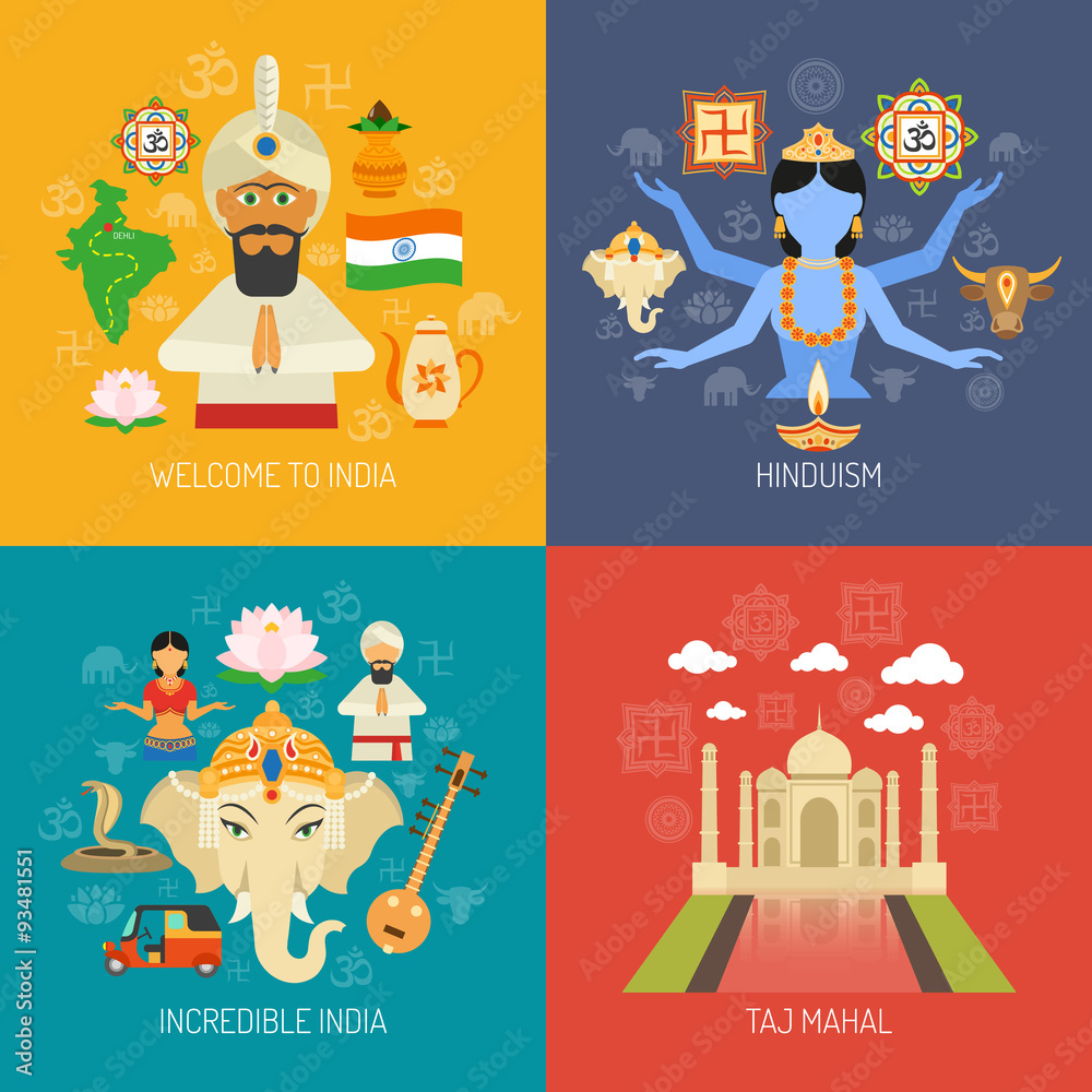 Fototapeta premium India Concept Set