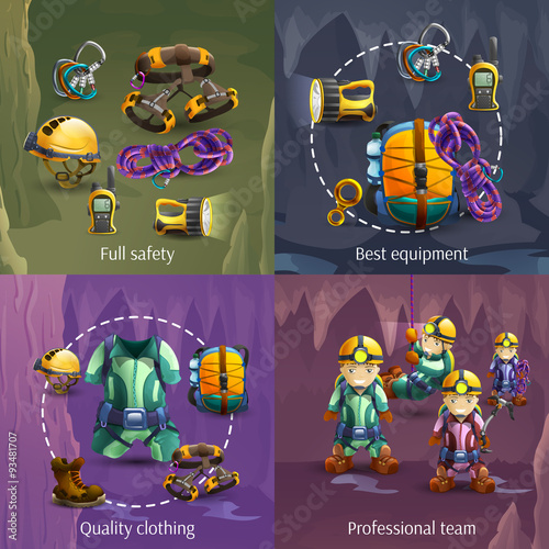Speleology 4 3d icons square  banner