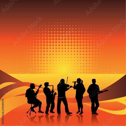 Live band on stage, has space for text