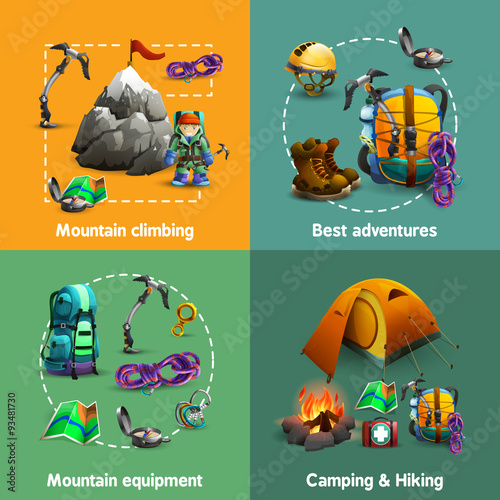 Climbing 4 3d icons square  banner