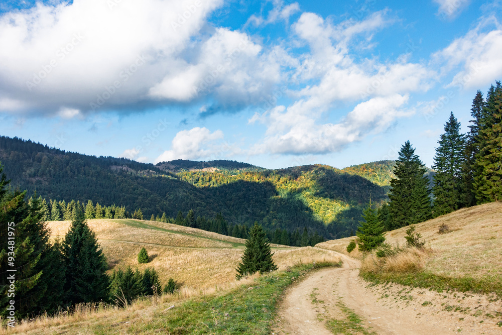 Amazing mountain landscape in early autumn Amazing mountain landscape in early autumn