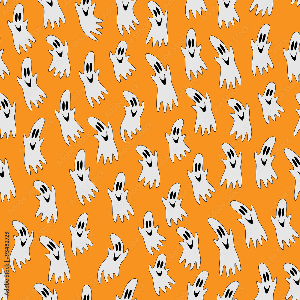 vector seamless pattern of halloween ghost