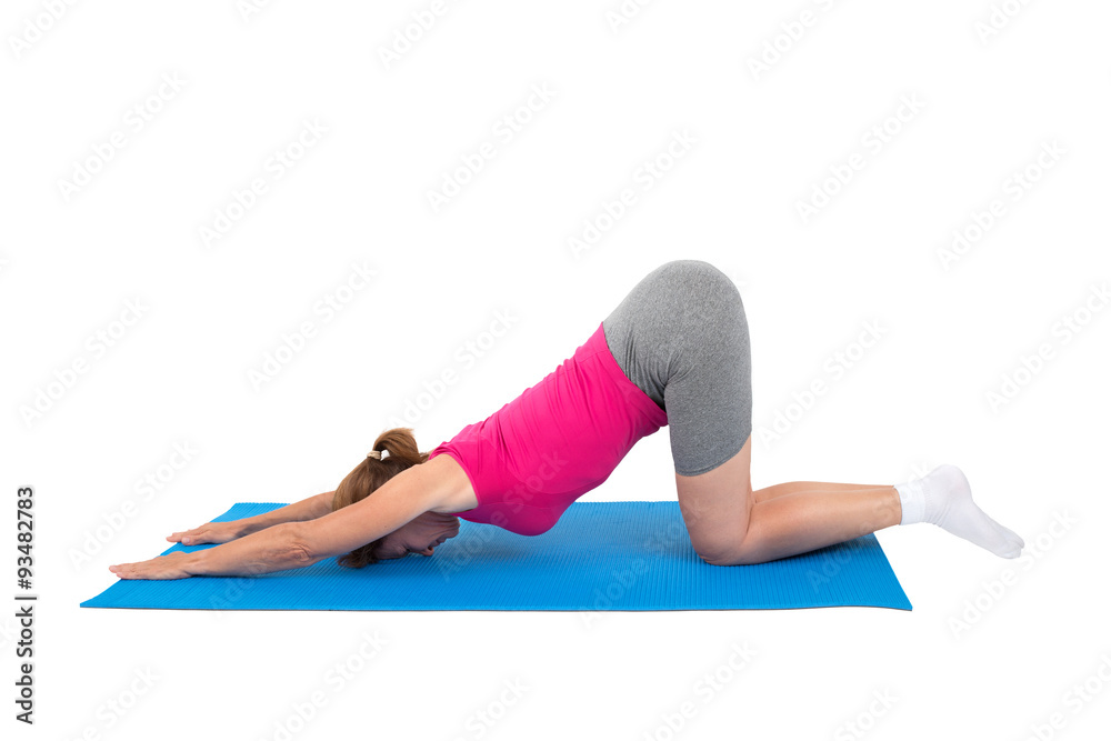 Woman doing gymnastics - stretching Woman doing gymnastics - stretching