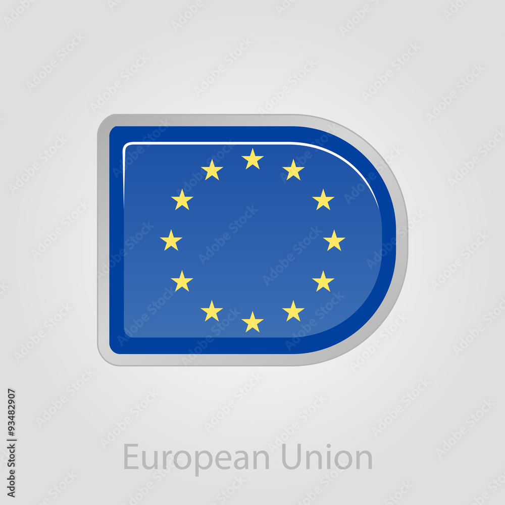 European Union flag button, vector illustration European Union flag button, vector illustration