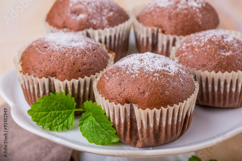 Homemade delicious chocolate muffins