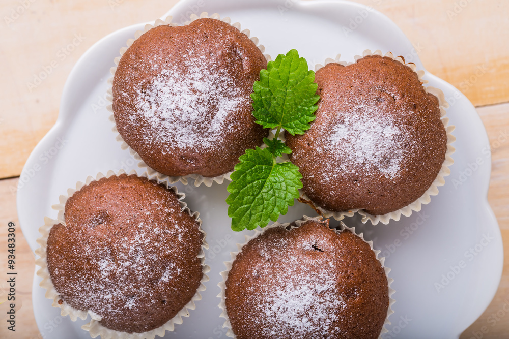 Homemade delicious chocolate muffins Homemade delicious chocolate muffins