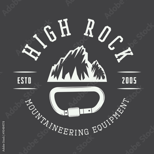 Vintage mountaineering and arctic expeditions logos, badges