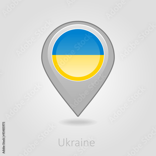 Free Download Ukraine flag pin map icon, vector illustration - GFXLoad