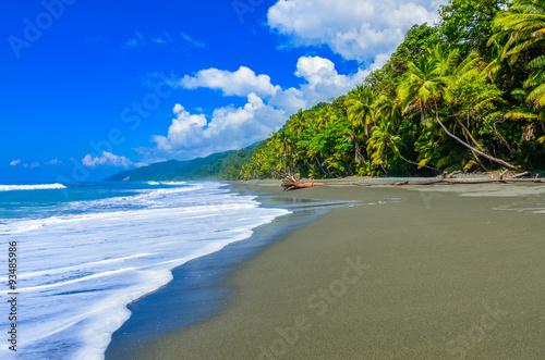 Wild beach at Corcovado Jungle in Costa Rica photo