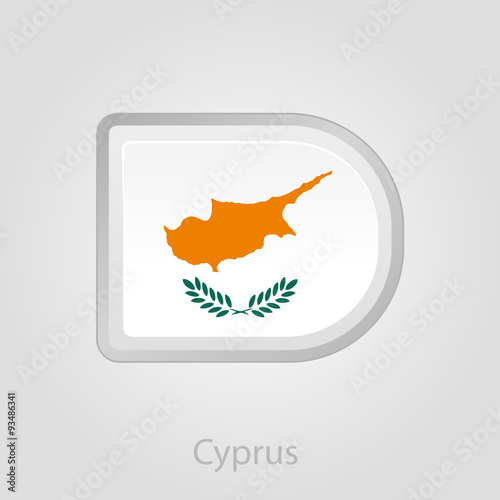 Cyprus flag button  vector illustration