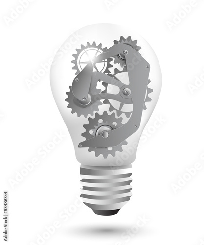 Steel gears in a light bulb