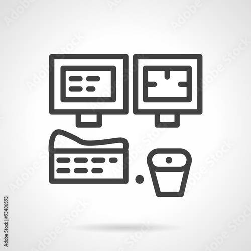 MRI room equipment simple line vector icon