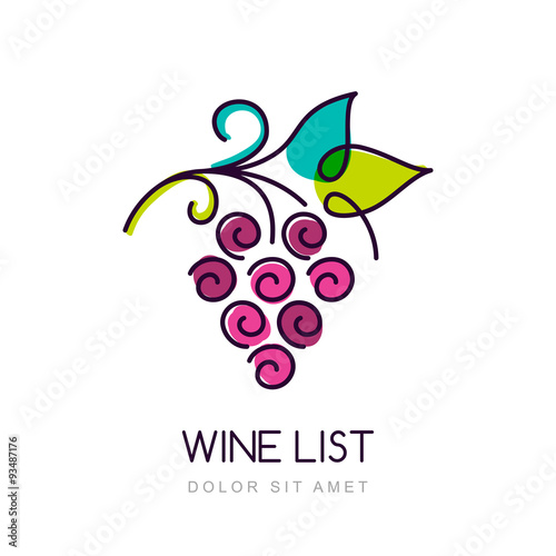 Vector colorful grape vine logo design template. Concept for org