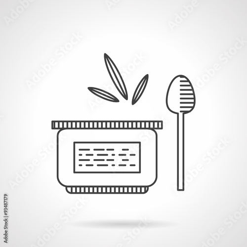 Baby food puree line vector icon