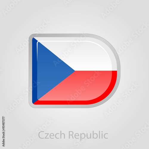 Free Download Czech Republic flag button, vector illustration - GFXLoad