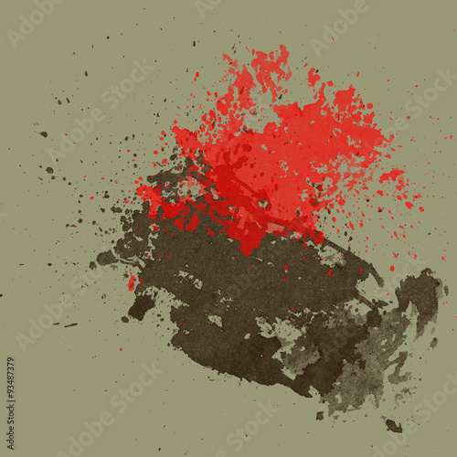 красные брызги и серое пятно