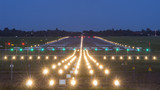 airport takeoff and landing area at evening