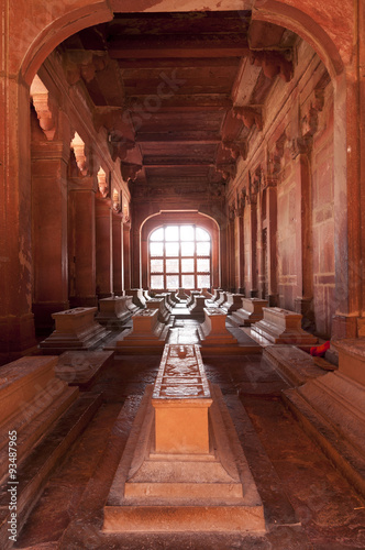 Tombs in the mosque of Fatehpur Sikri, India