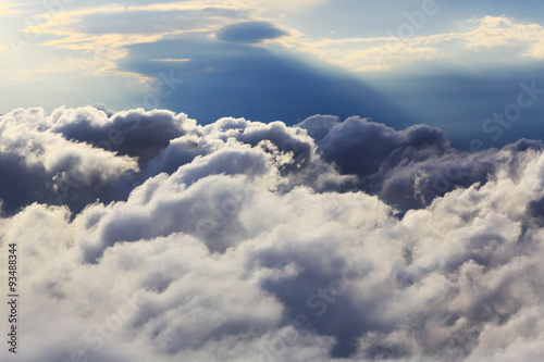 White clouds aerial view natural background