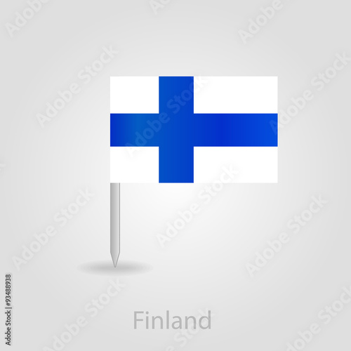 Finland flag pin map icon, vector illustration