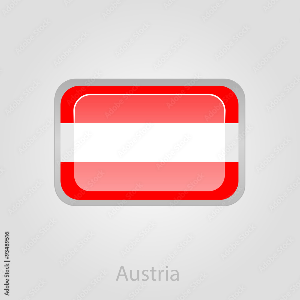 Austria flag button, vector illustration Austria flag button, vector illustration