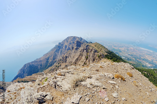 Rocky mountain top Dikeos on the island of Kos in Greece