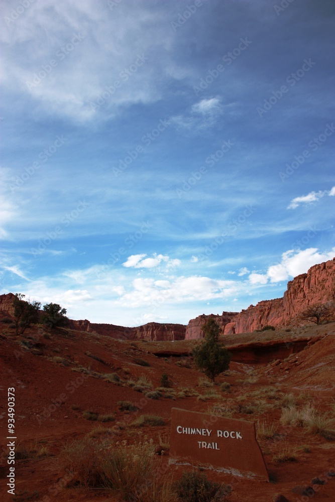 Chimney Rock Trail in Capitol Reef National Park, Utah Chimney Rock Trail in Capitol Reef National Park, Utah