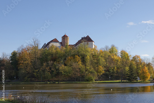 Bad Iburg castle in autumn, Osnabruecker Land, Lower Saxony, Germany