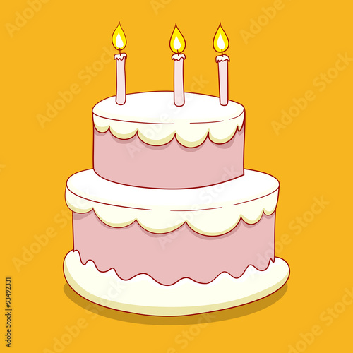  Cake with candles vector illustration