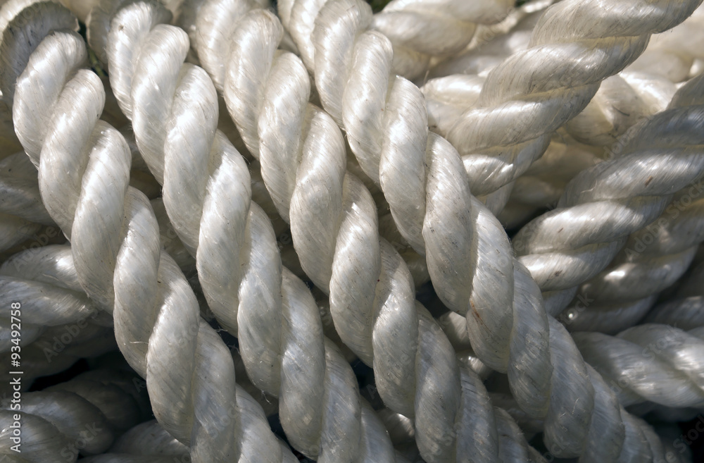 White rolled up rope background. White rolled up rope background.