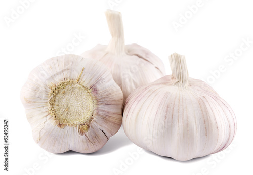 garlic on a white