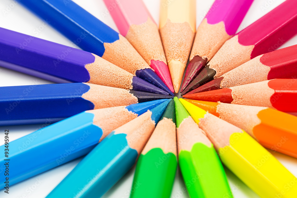 Fototapeta premium colorful rainbow background with pencils