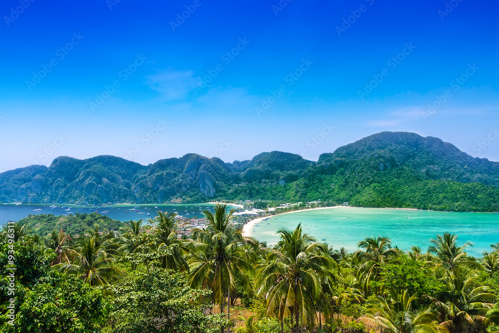 Travel vacation background - Phi-Phi island, Thailand, Asia