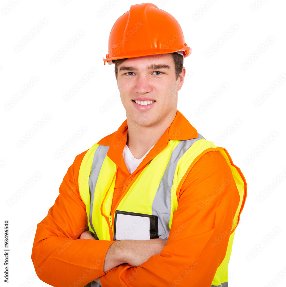 construction worker with arms folded construction worker with arms folded