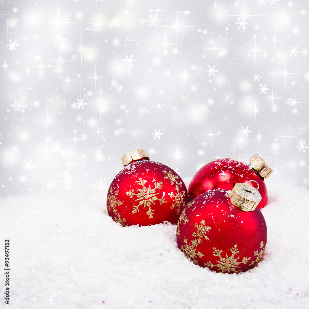 Three red christmas balls Three red christmas balls