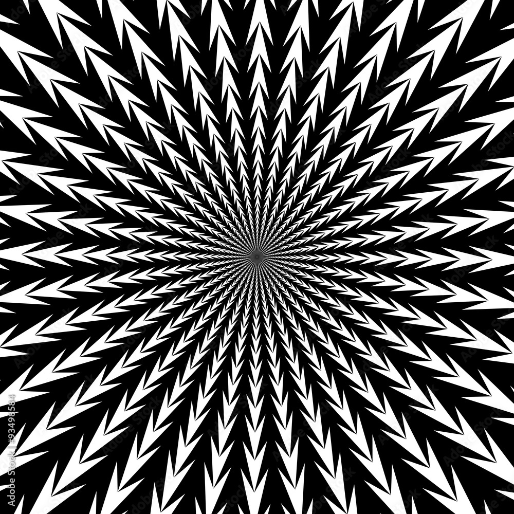 Vector optical illusion zoom black and white arrows background Stock Vector Adobe Stock
