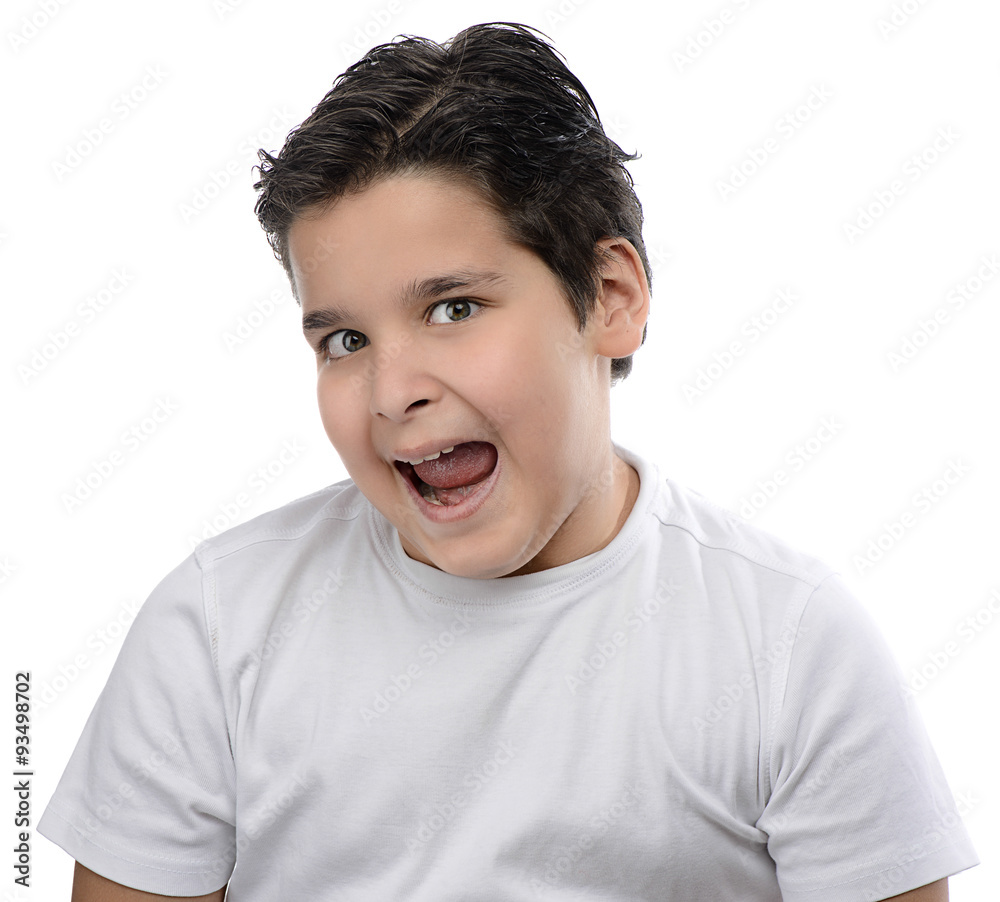 Happy child laughing isolated on white background. Happy child laughing isolated on white background.