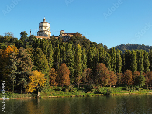 River Po and Monte dei Cappuccini in Turin, Italy.