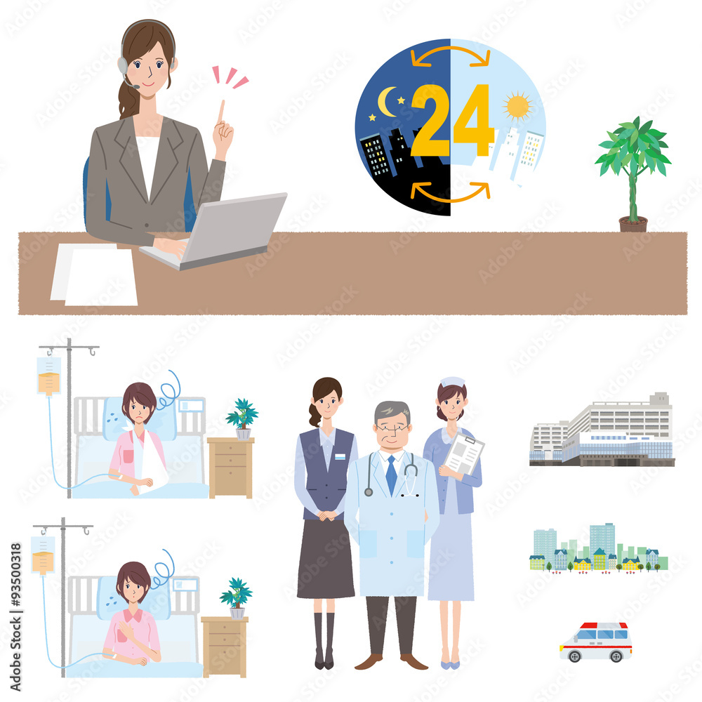 医療 コールセンター イラスト Stock Vector Adobe Stock